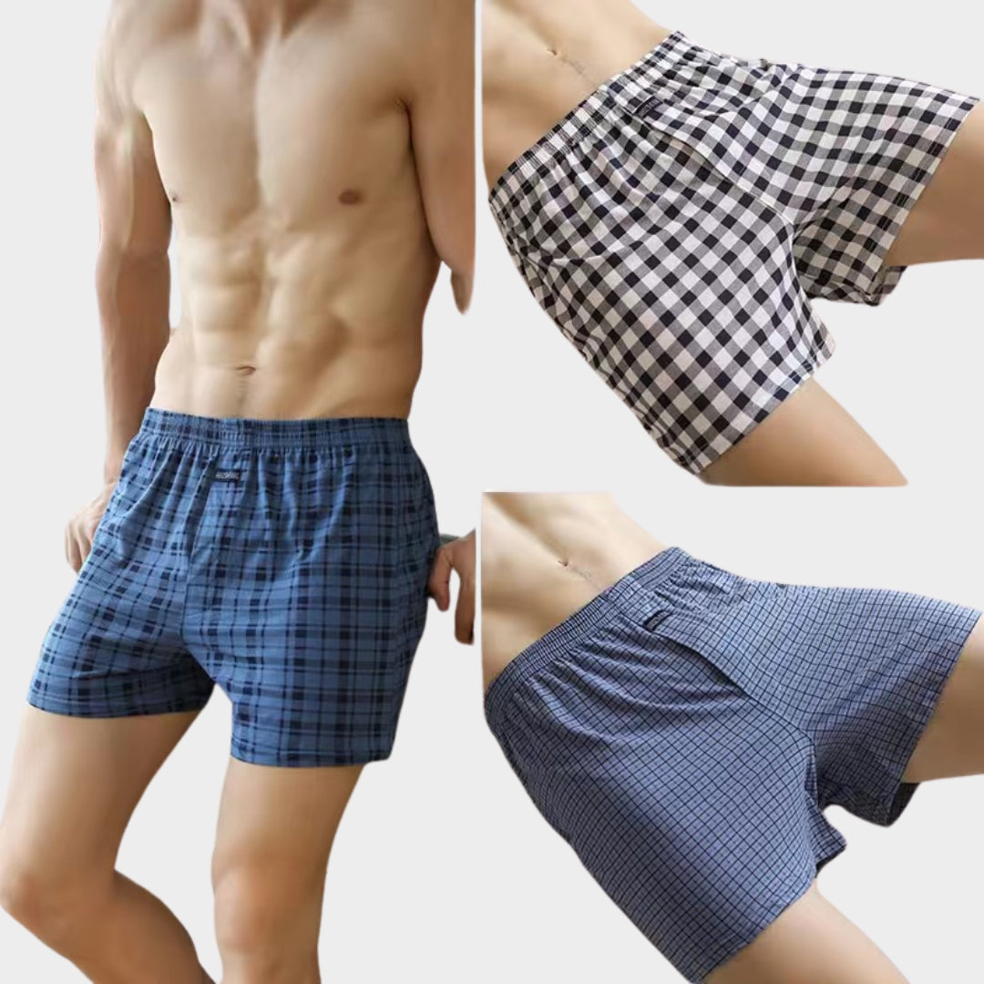 Men's High-Waist Cotton Boxer Shorts - Loose Fit - Breathable Pajama Pants - Soft & Comfortable - Multiple Colours
