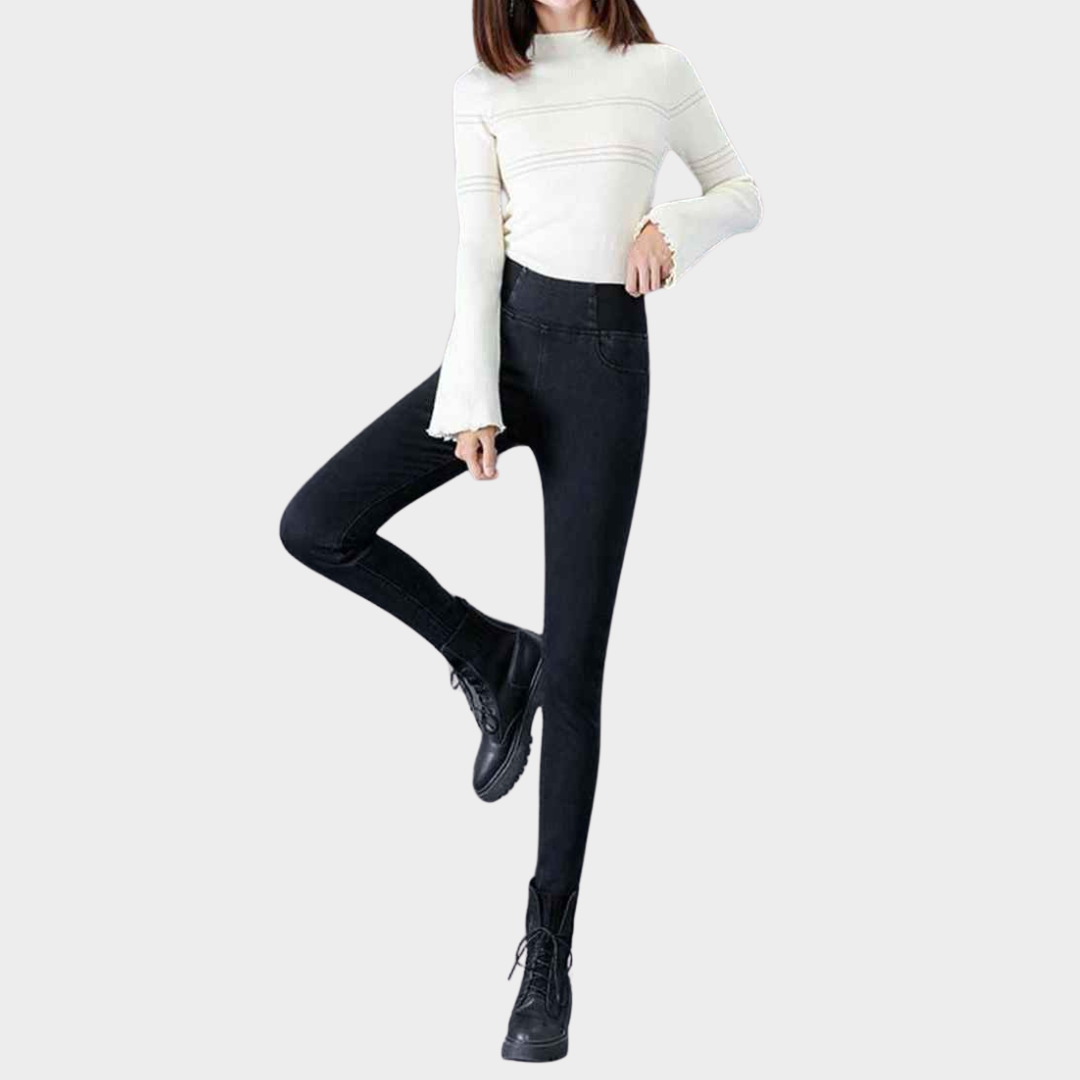 Women's High-Waist Skinny Jeans - Slim Fit Stretch Denim - Vintage Wash Pencil Trousers - Multiple Colours