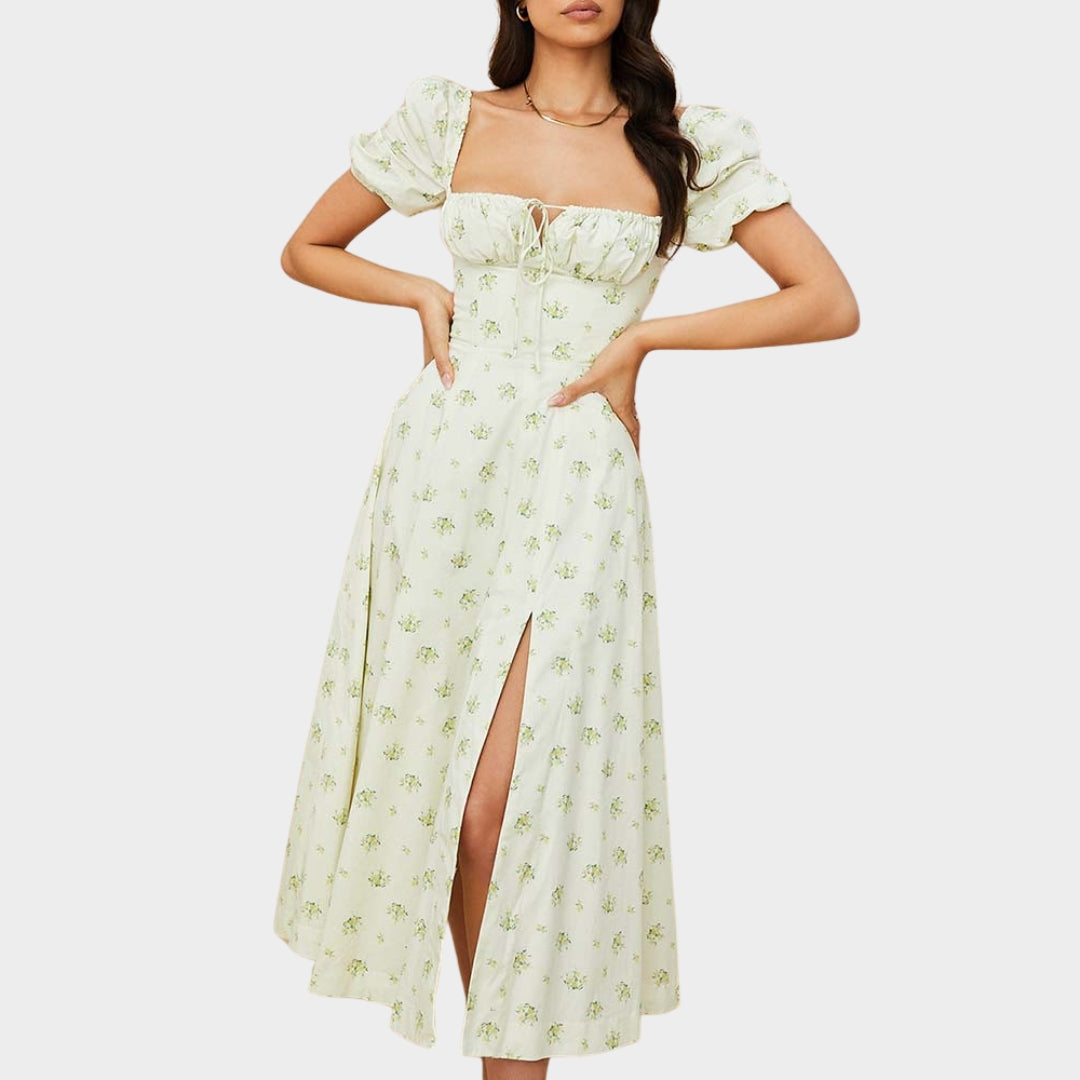 Women’s Floral Print A-Line Maxi Dress – Spring/Summer Chic Party - Long Dresses