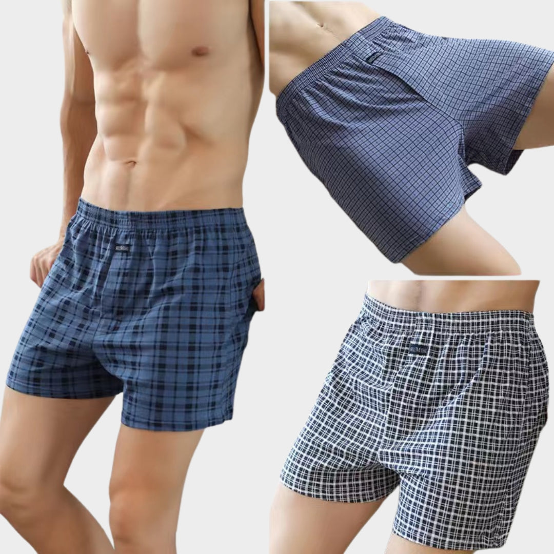Men's High-Waist Cotton Boxer Shorts - Loose Fit - Breathable Pajama Pants - Soft & Comfortable - Multiple Colours