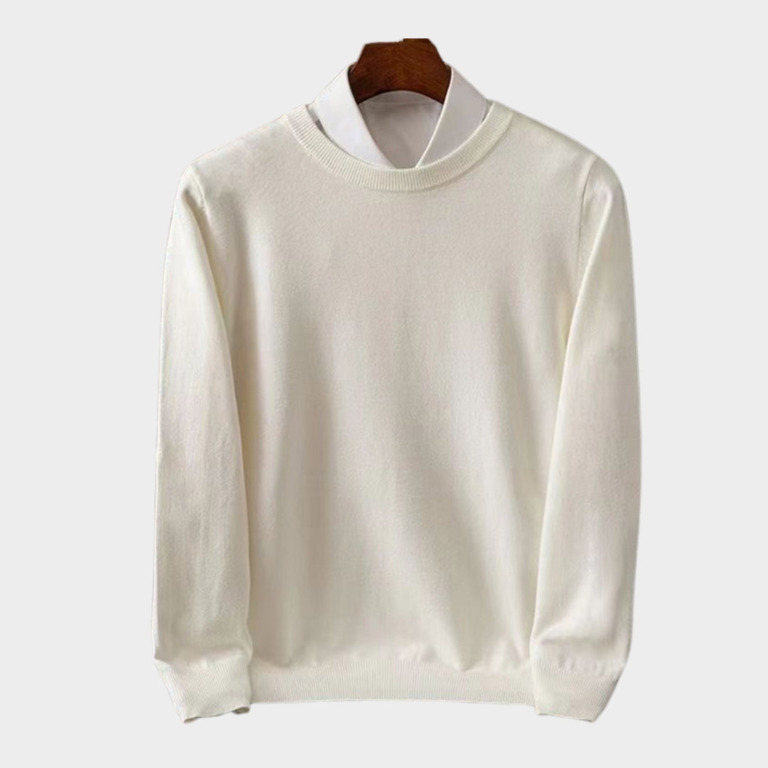 Cashmere Men’s Sweater – Soft O-Neck Knit, Long Sleeve Wool Pullover, Multiple Colors