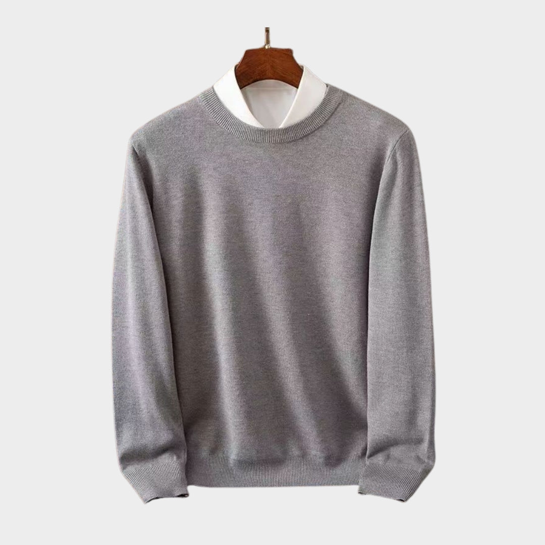 Cashmere Men’s Sweater – Soft O-Neck Knit, Long Sleeve Wool Pullover, Multiple Colors