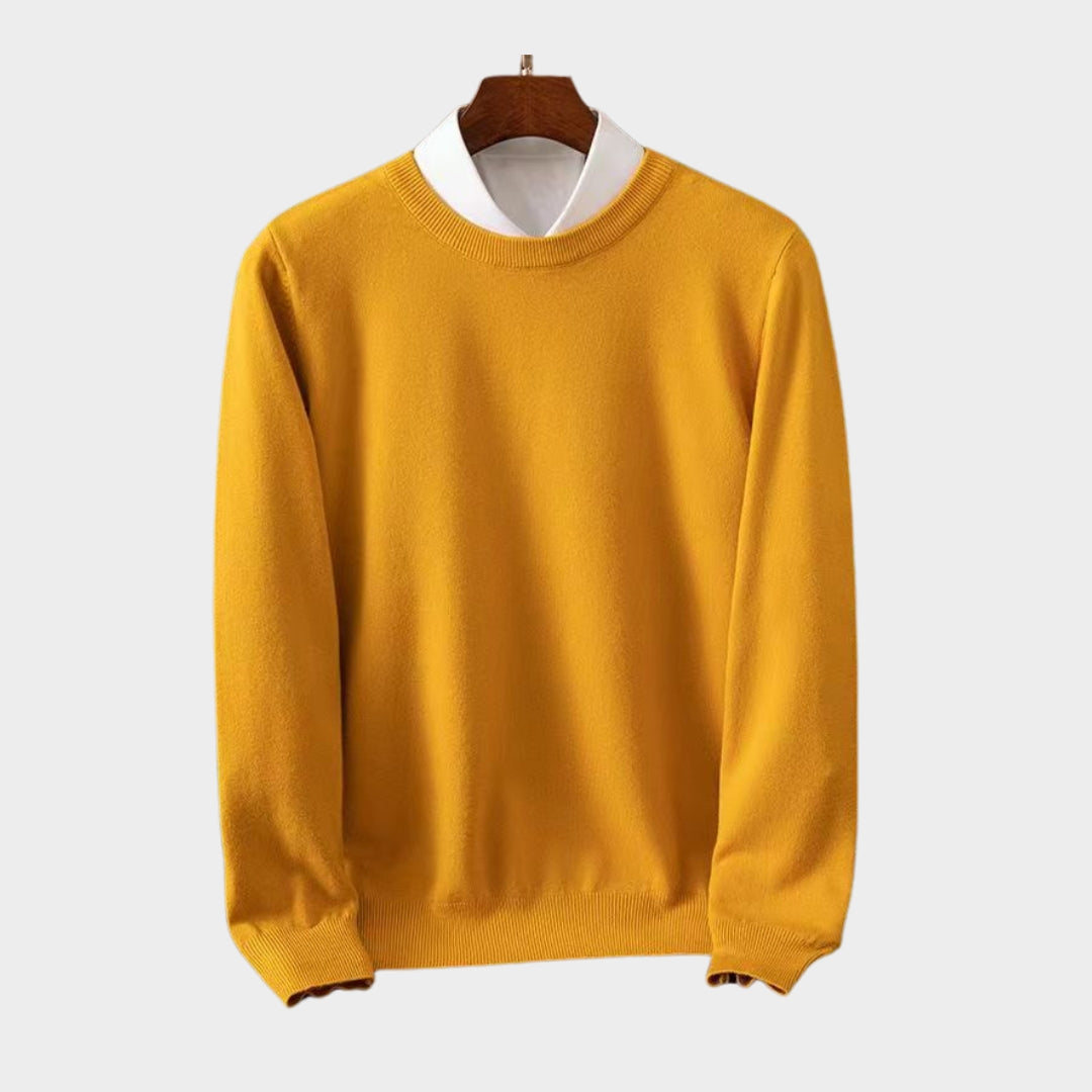 Cashmere Men’s Sweater – Soft O-Neck Knit, Long Sleeve Wool Pullover, Multiple Colors