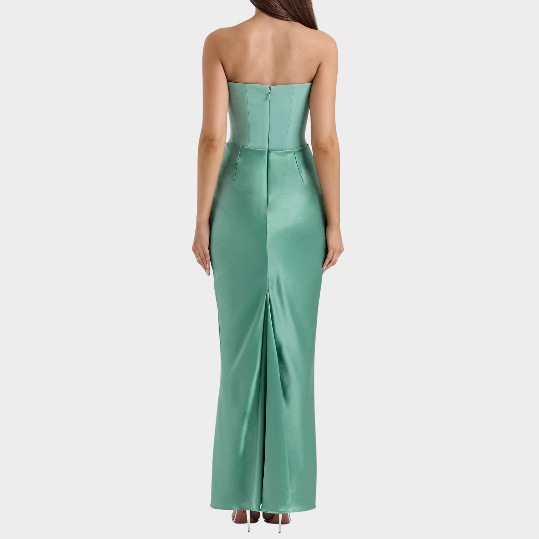 Women’s Long Dress – Strapless Patchwork Design – Sleeveless Backless Slim Fit – Mermaid Evening Gown – Multiple Colours