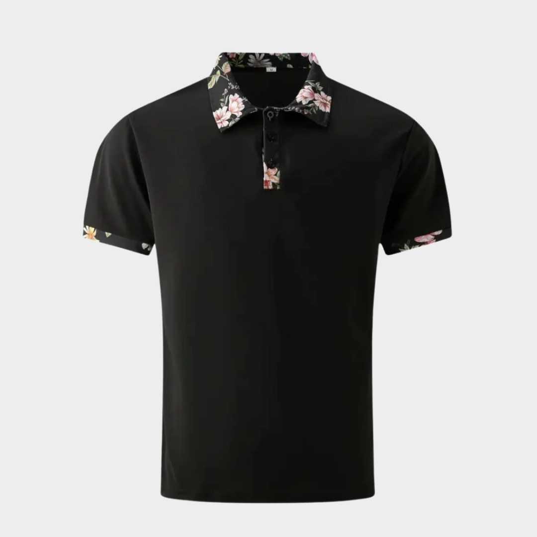 Men’s Short Sleeve Polo Shirt – Solid Colour Classic Pullover with Mosaic Design – Breathable and Comfortable Fit – Multiple Colours