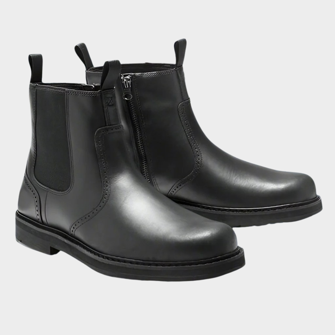 Men's Chelsea Boots – Handmade Retro Leather Dress Boots with Business and Motorcycle Style – Durable Comfortable Fit – Multiple Colours