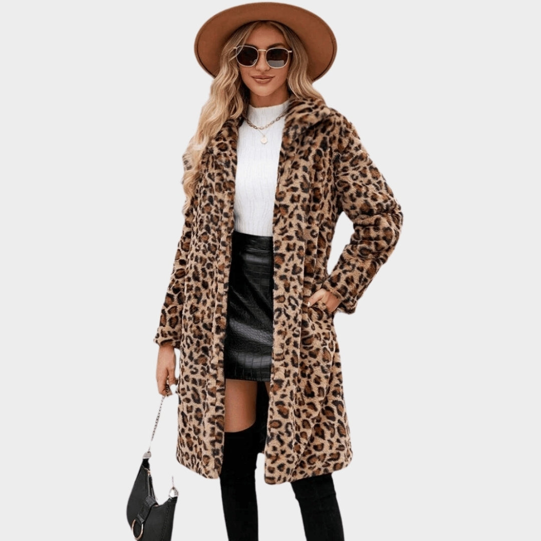Women’s Winter Faux Fox Fur Long Coat – Thick Fluffy Windbreaker Jacket in Pink, Yellow, Green, and Purple