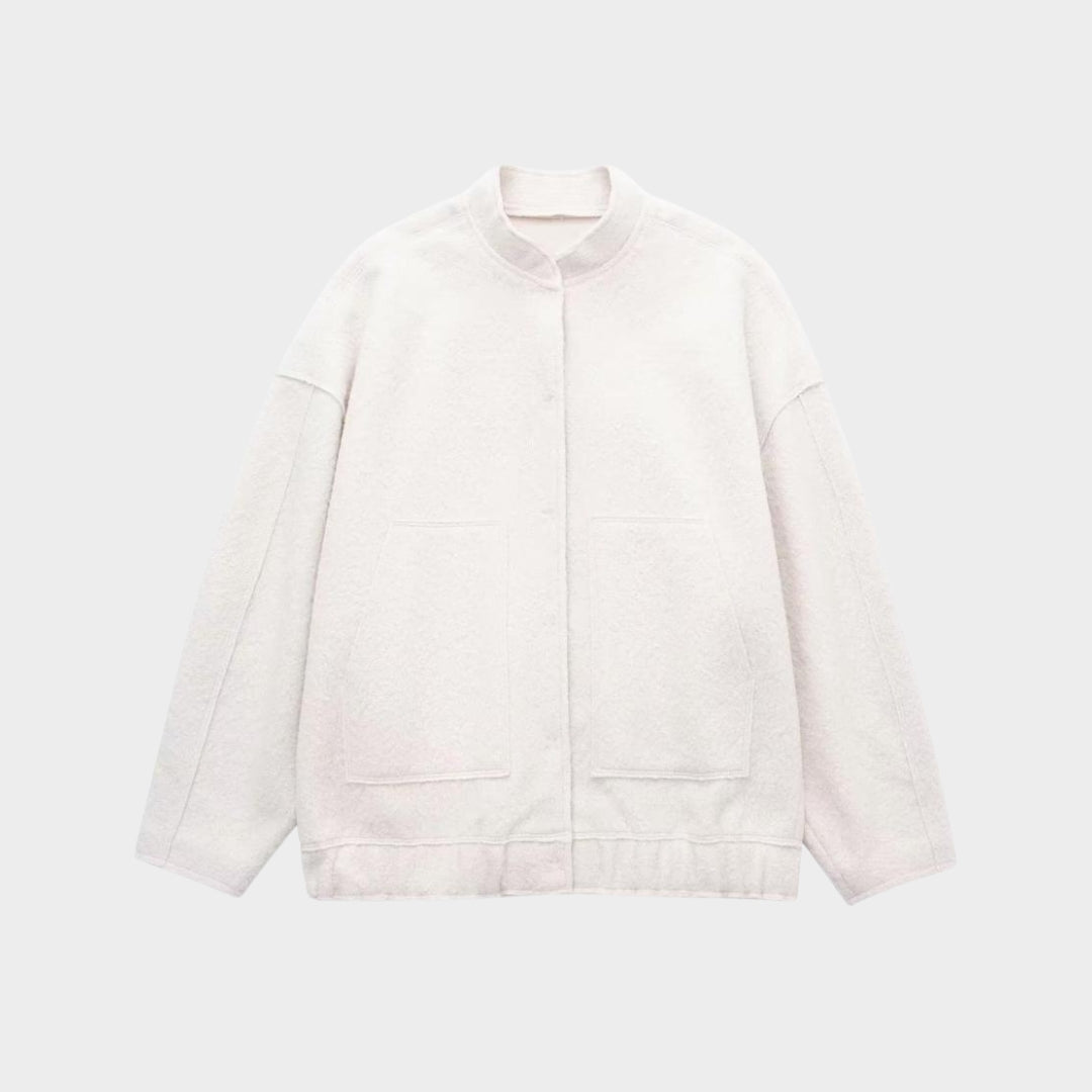 Women’s Oversized Coat – Round Neck, Pocket Detail, Long Sleeve, Casual, Black, Green, and More