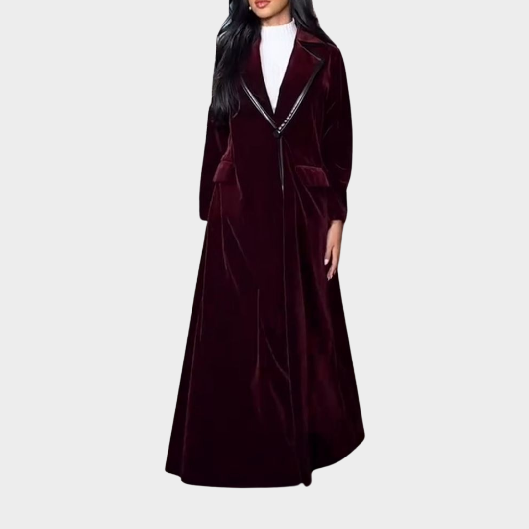 Women’s Long Trench Coat – Lapel Collar – Single Button – Elegant Modest Fit – Multiple Colours