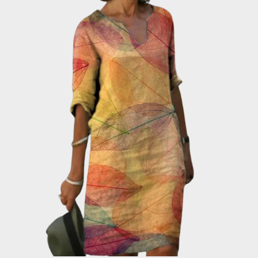Women's Boho Ruffle Dress – Loose Fit – Vintage-Inspired – Elegant & Flowy – Casual Party Wear – Yellow