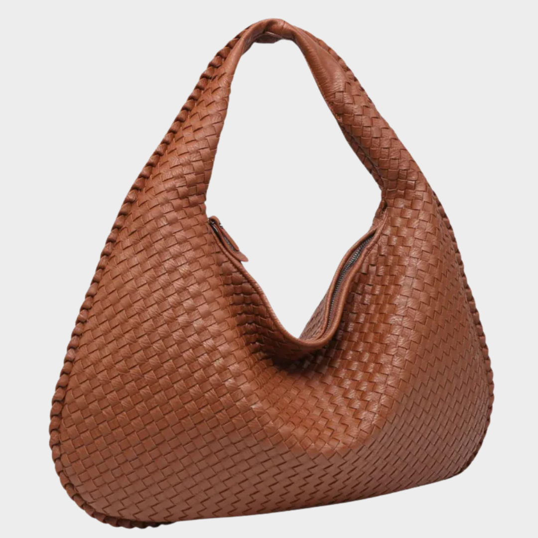 Women’s Handbag – Large Capacity PU Crescent Shoulder Bag – Dumpling Style – Retro Woven Look – Multiple Colours