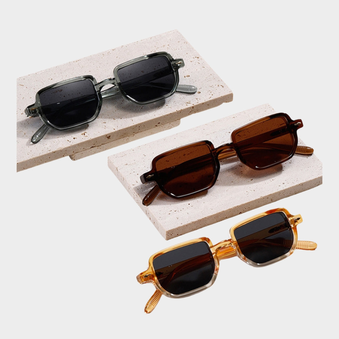 Retro Rectangular Rivets Men Punk Gradient Sunglasses - UV400 Shades in Multiple Colors