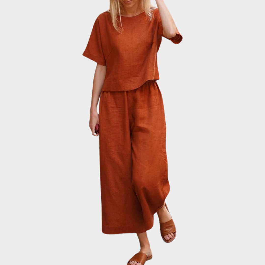 Women's Elegant Short Sleeve Suit – Two-Piece Set – Commuting Wear – Multiple Colours