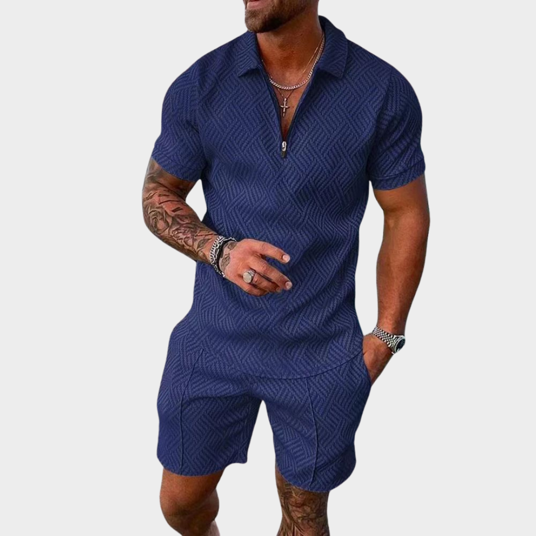 Men's 2-Piece Casual Set - Short Sleeve T-Shirt & Matching Shorts - Lightweight & Breathable - Multiple Colours