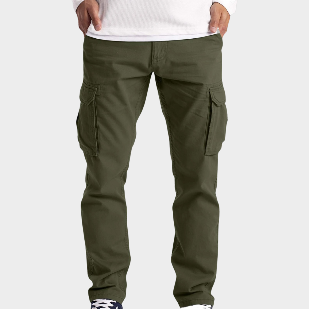 Men's Cargo Pants – High Waist – Loose Fit – Multi-Pocket – Elastic Waistband – Casual Overalls – Multiple Colours