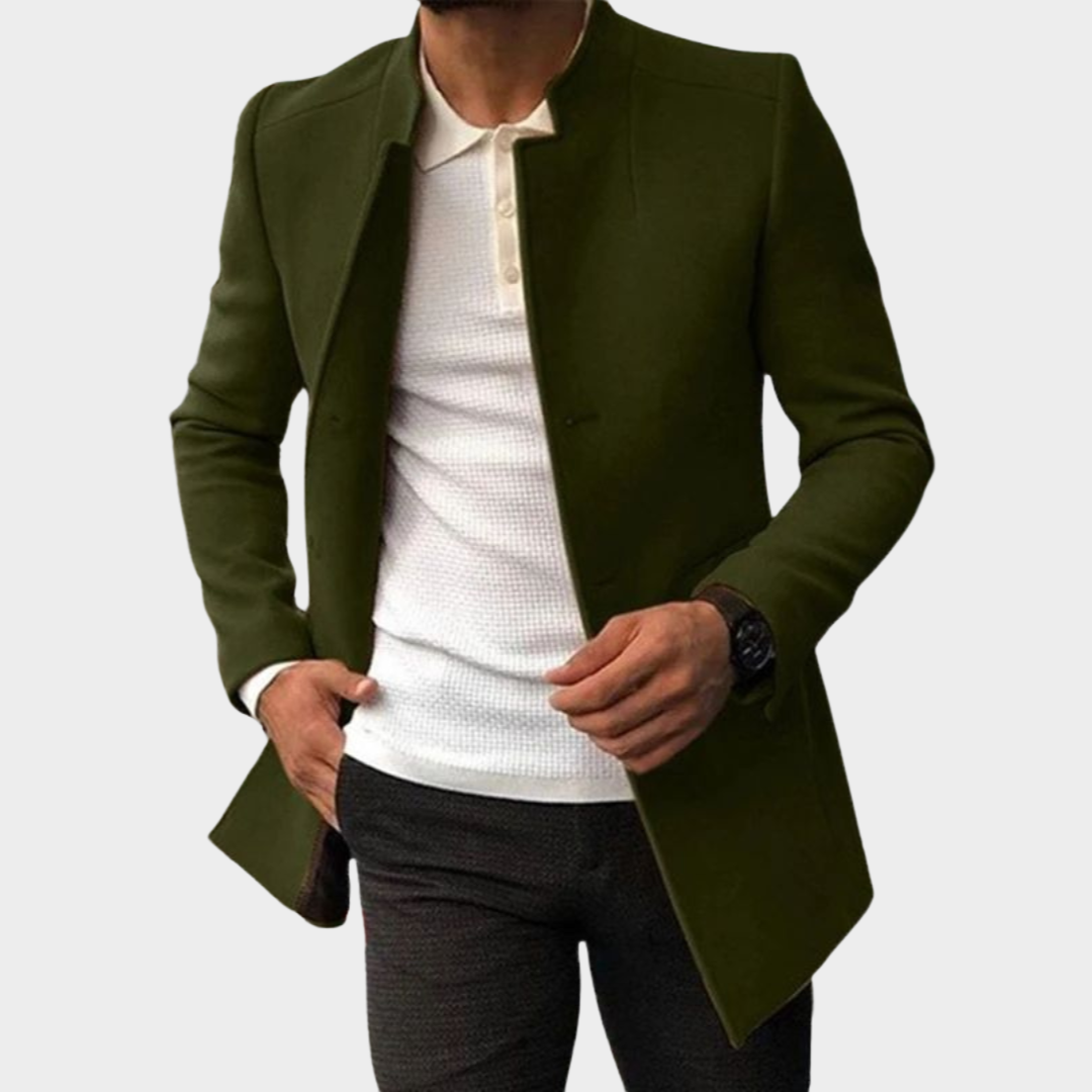 Men's Business Jacket – Classic Long Coat – Windbreaker Overcoat – Vintage Style – Multiple Colours