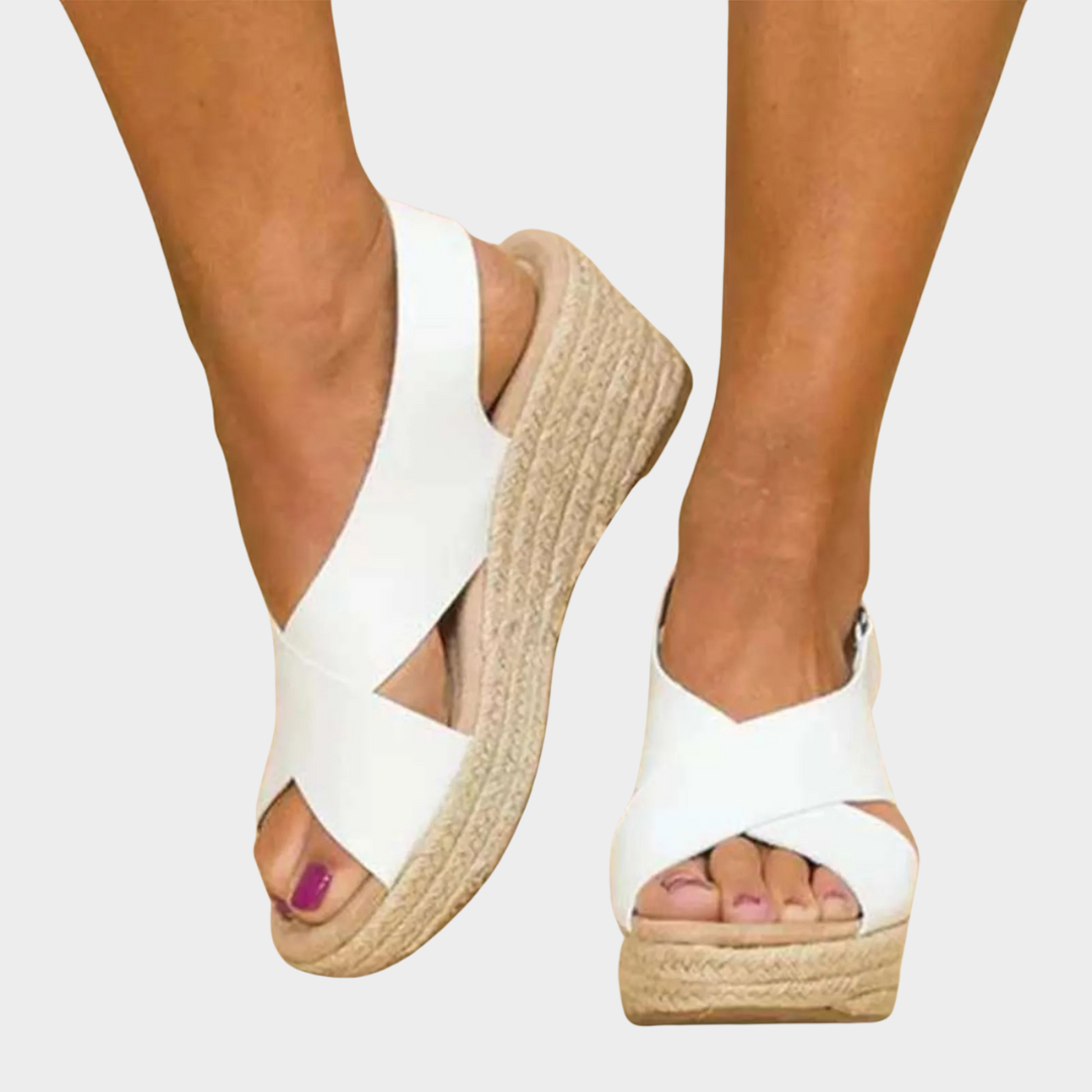 Women’s Peep-Toe Wedge Sandals – Platform Sole with Casual Elegant Fit and Open Toe Comfort – Lightweight Faux Leather – Multiple Colours