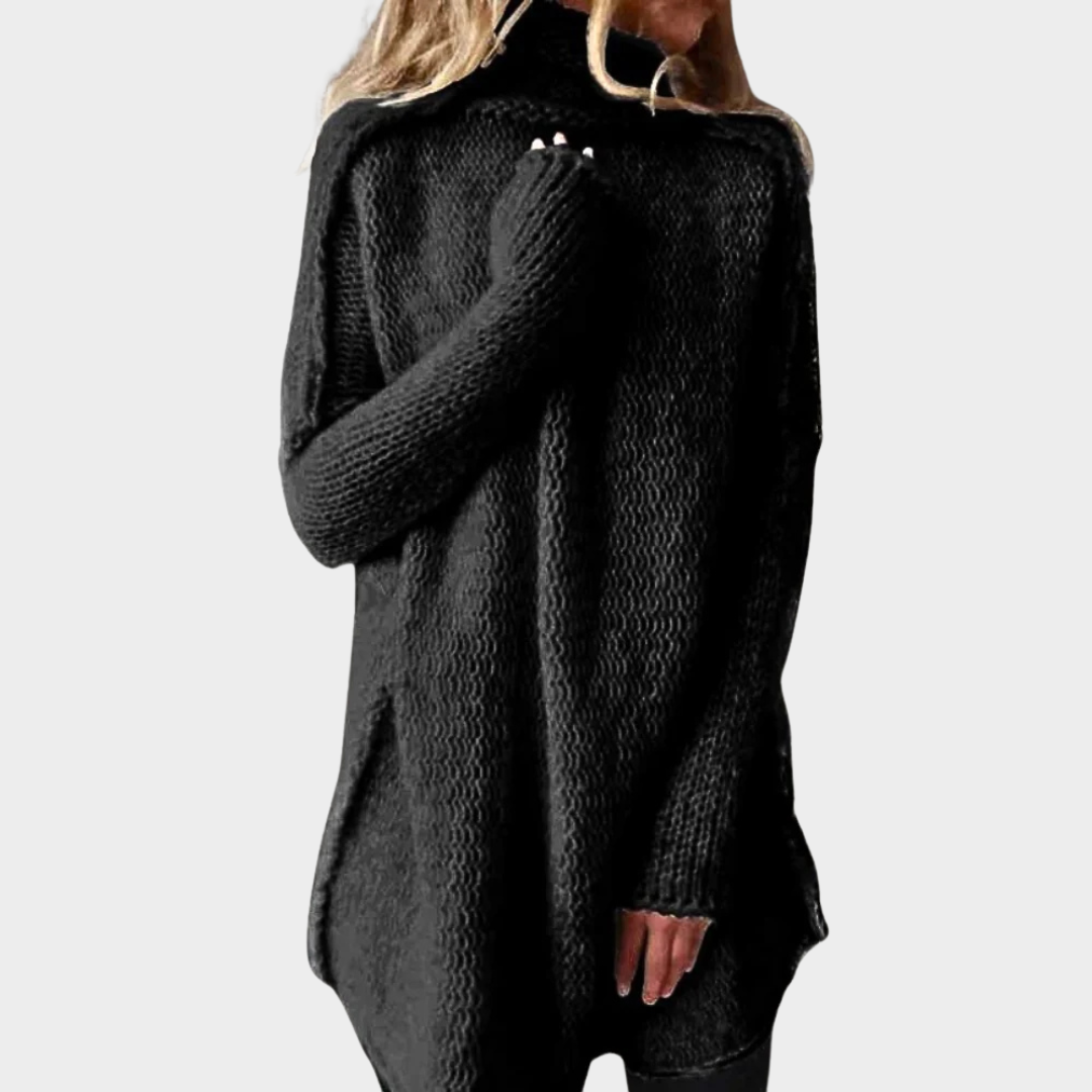 Women's Turtleneck Knitted Jumper – Loose Fit – Long Sleeve Pullover – Casual Basic Sweater – Multiple Colours