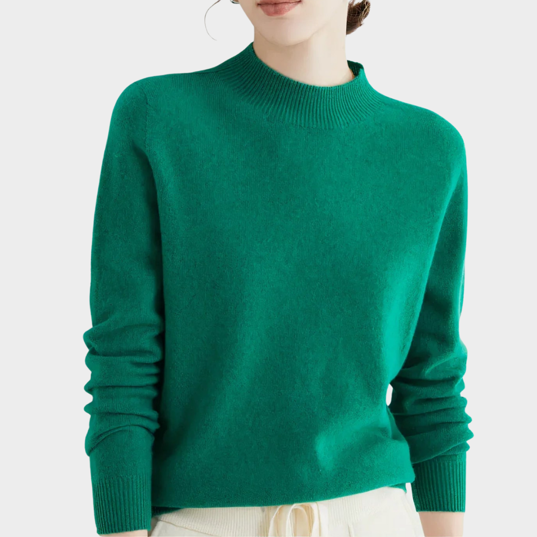 Women's Merino Wool Sweater – 100% Cashmere – Turtleneck – Long Sleeve – Warm & Soft Knit Pullover – Multiple Colours