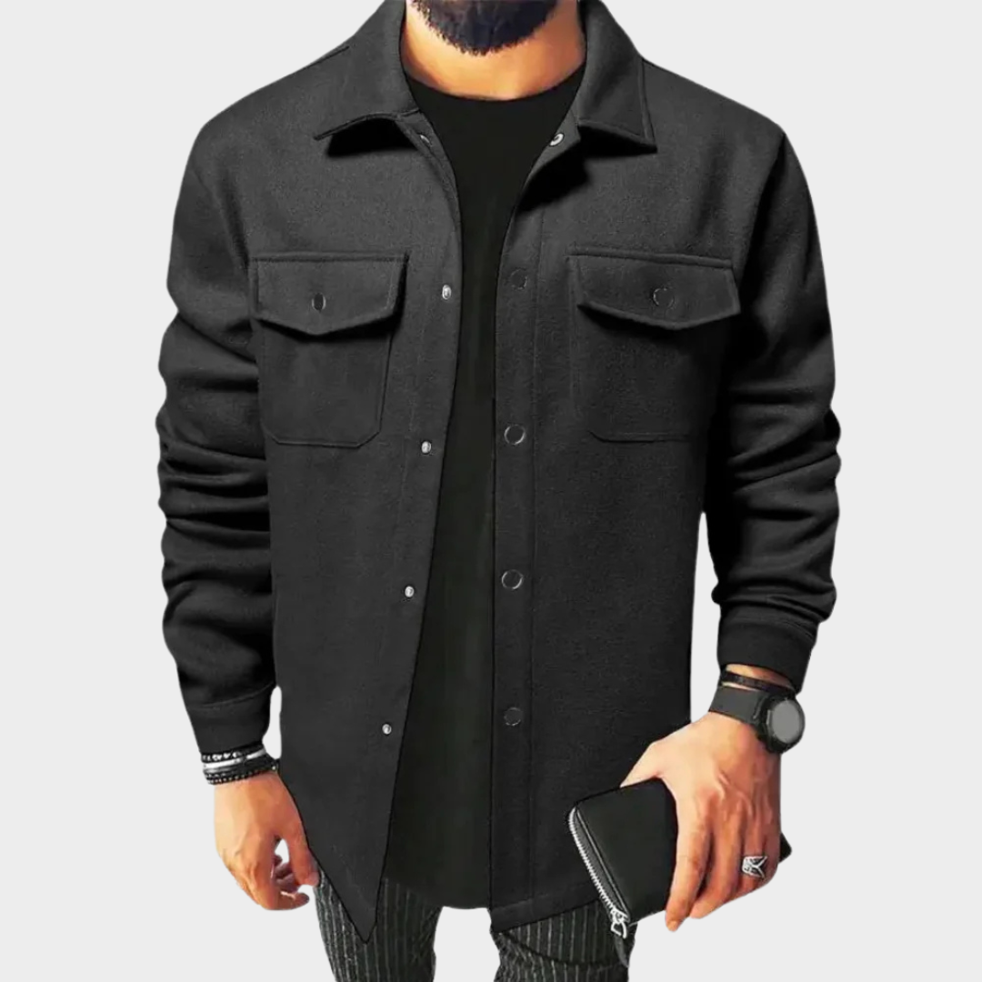 Men's Classic Solid Color Jacket – Workwear Overcoat – Casual European Streetwear – Multiple Colours