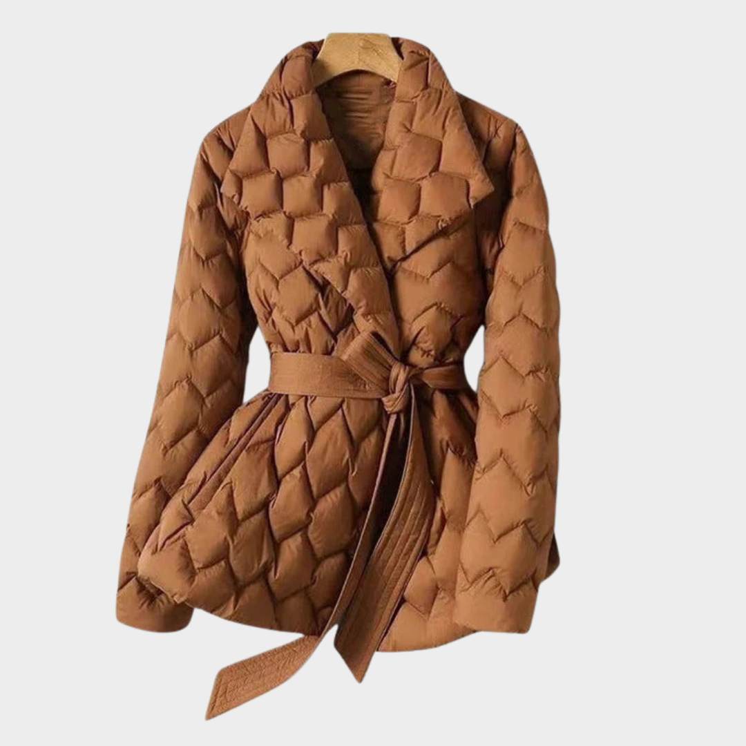 Women Parker Coat Jacket – Thick Warm Woven Block Lace Up Design – Comfortable Casual Outerwear – Multiple Colours