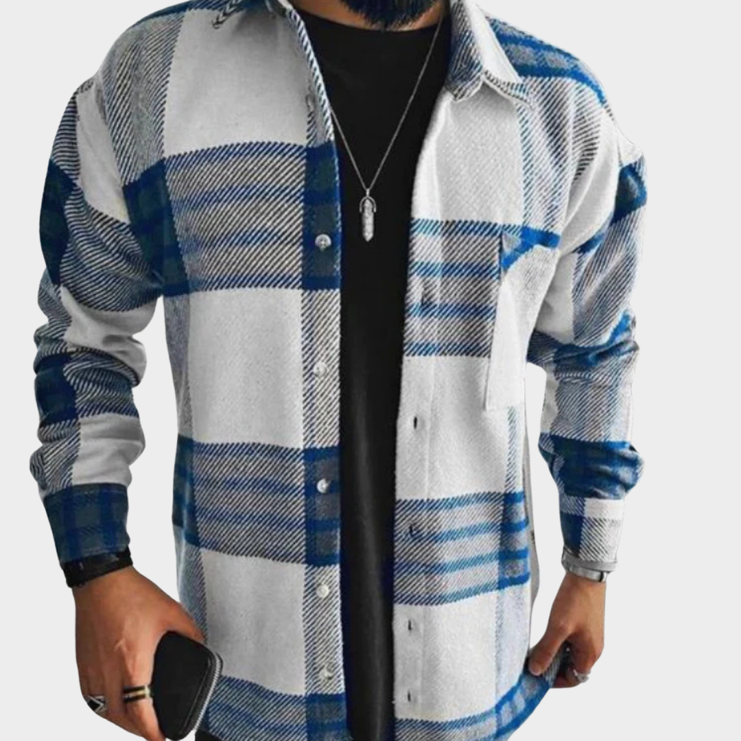 Men’s Flannel Shirt – Long Sleeve – Plaid Button-Down – Soft Cotton – Regular Fit – Multiple Colours
