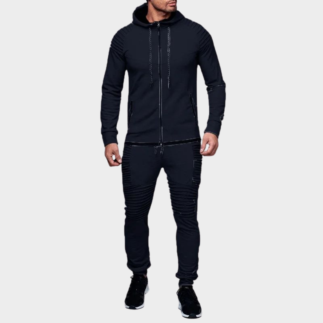 Men's Tracksuit Set - Hooded Sweatshirt & Drawstring Pants - Casual Fit - Multiple Colours
