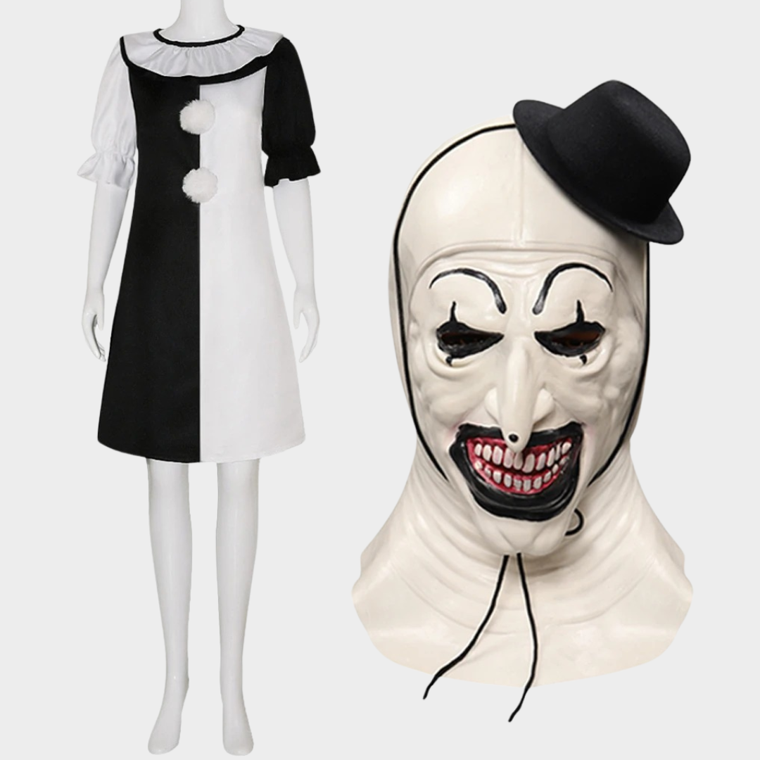 Unisex Art the Clown Halloween Costume – Cosplay Outfit with Mask Option – Terrifier Inspired Horror Role Play Dress