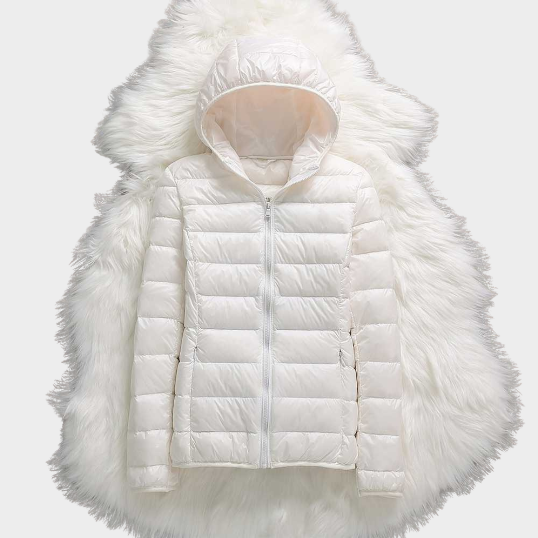 Women Hooded Puffer Jacket – Ultralight Packable Down Coat – 90 Percent White Duck Down Warm Insulated Outerwear – Multiple Colours