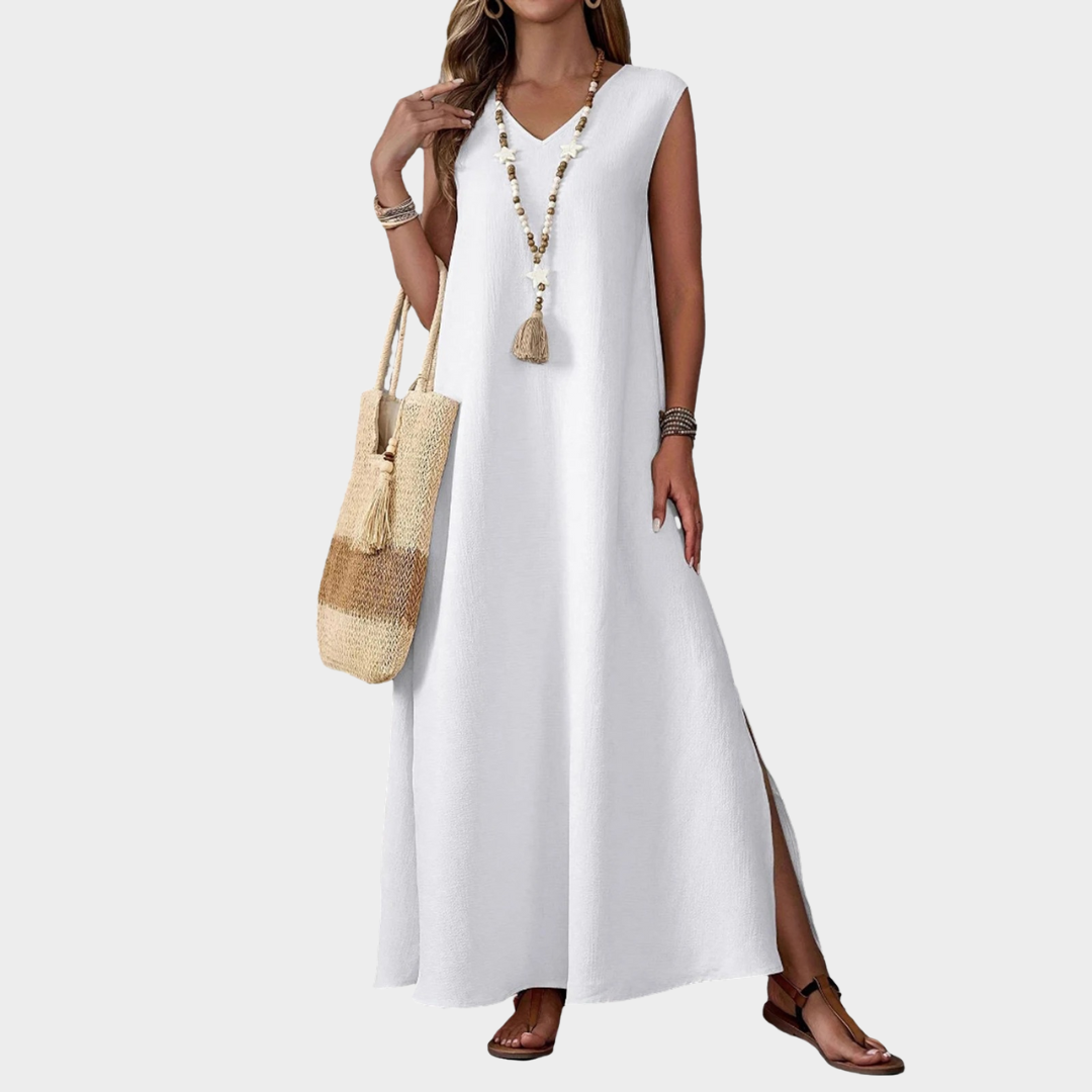 Women Casual Beach Dress – V-Neck – Loose Fit – Tank Top Style – Soft Material – Multiple Colours