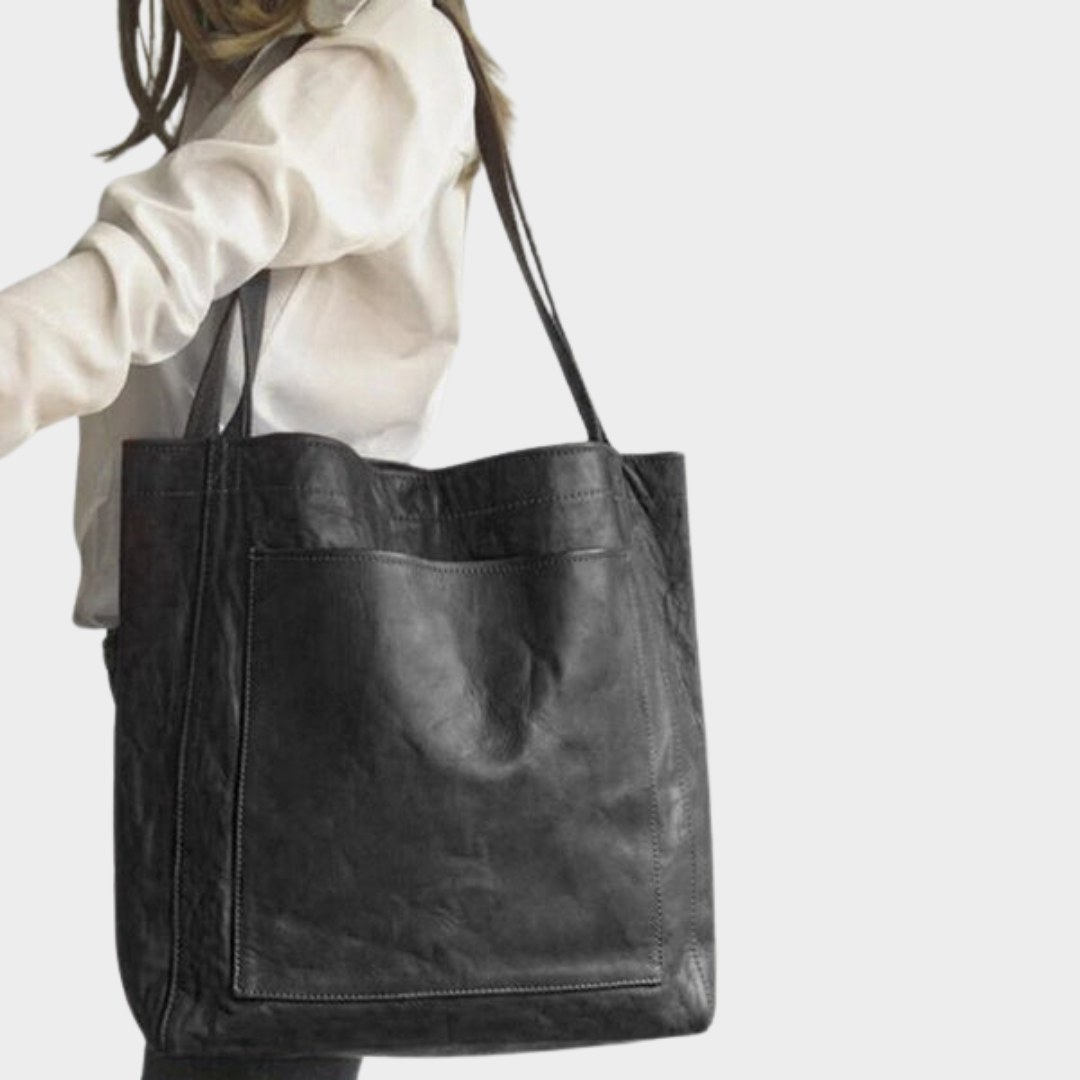 Women’s Large Capacity Tote Bag – Faux Leather Shoulder Handbag – Retro Design – Multiple Colours