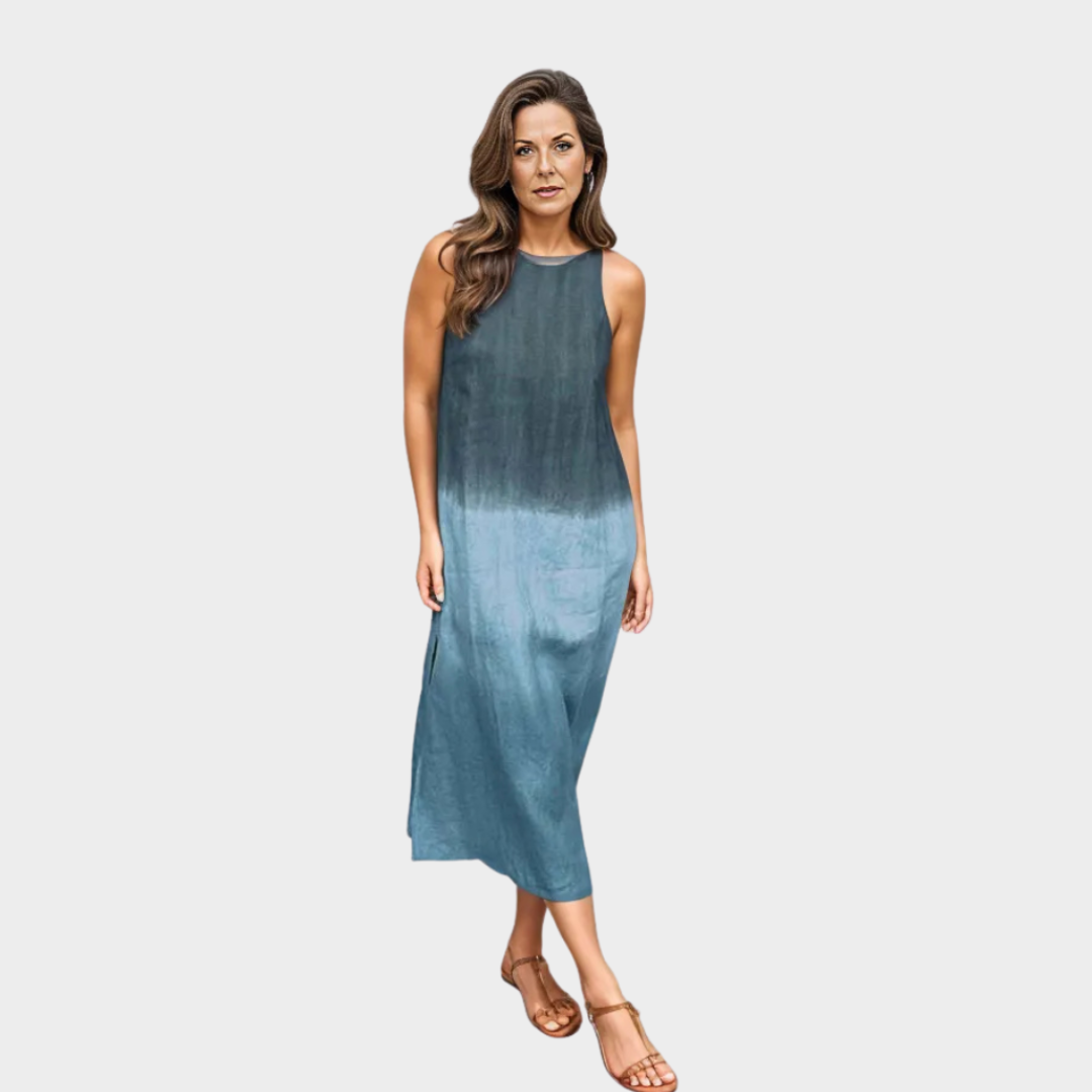 Women's Sleeveless Tie-Dye Dress – Loose Fit - Summer Split Dress - Multiple Colours