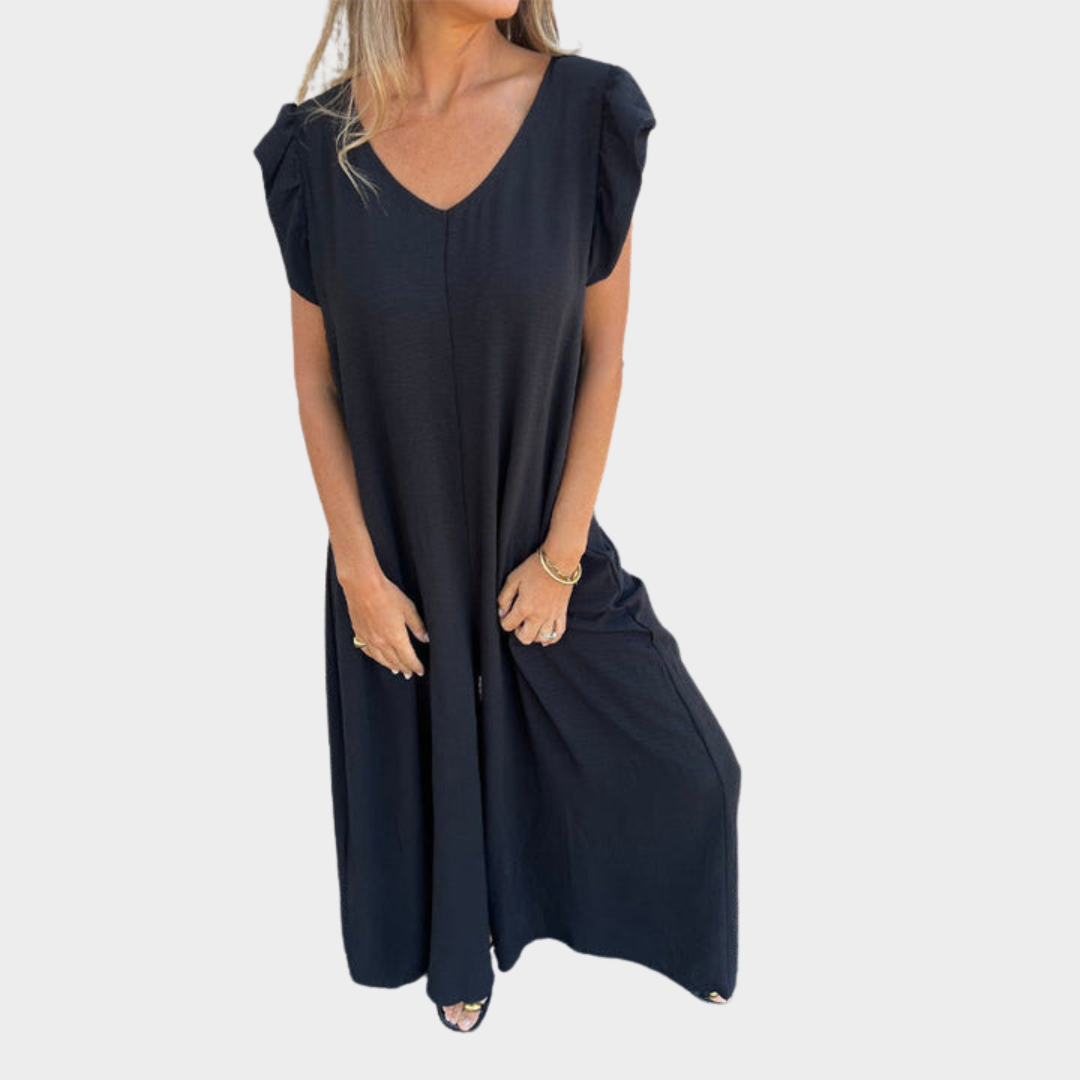 Women's Jumpsuit – V-Neck – Short Sleeve – Ruffle Detail – Leopard Print – Multiple Colours