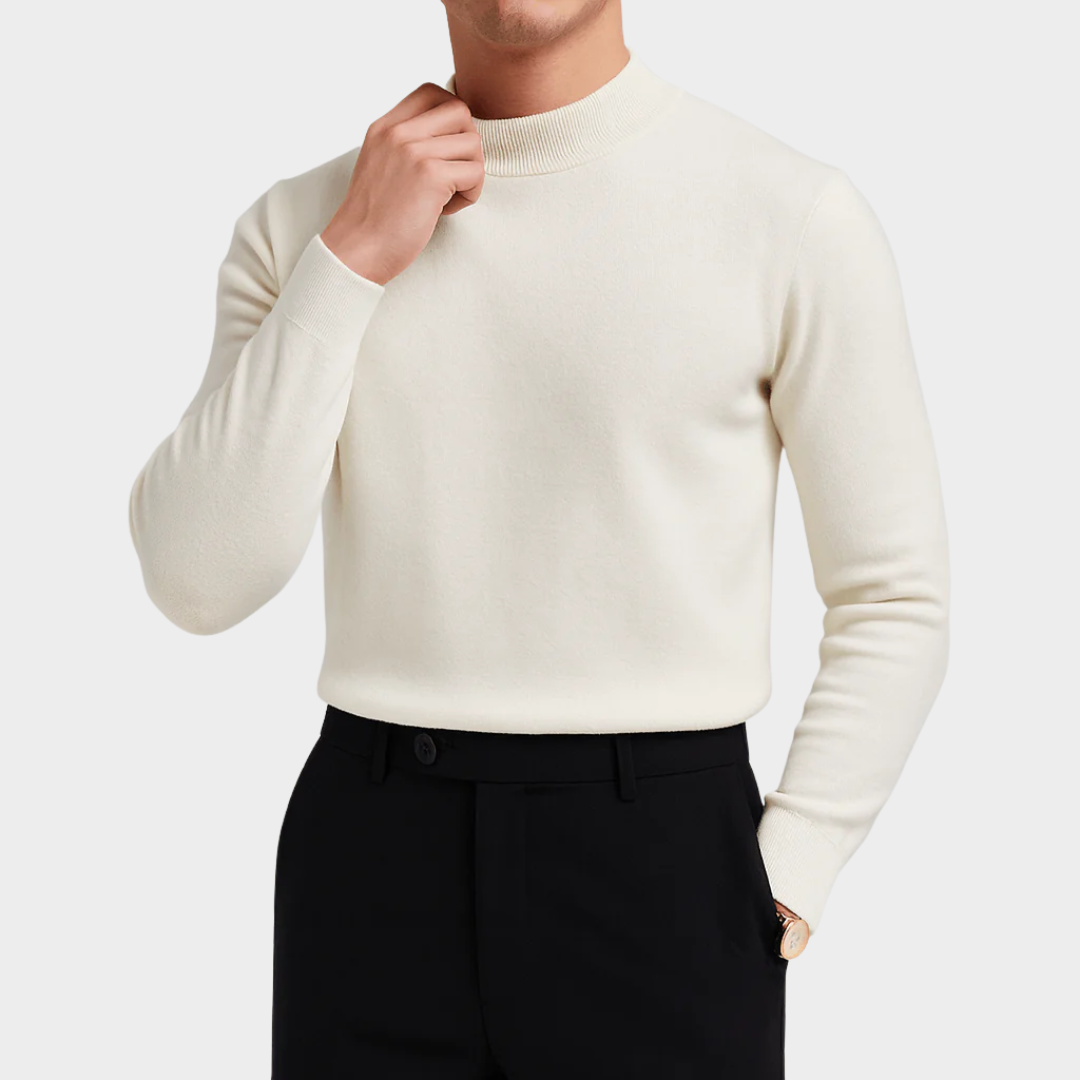 Men’s Slim Knit Wool Sweater – Tailored Fit Pullover with Solid Pattern and Warm High-Quality Wool – Multiple Colours