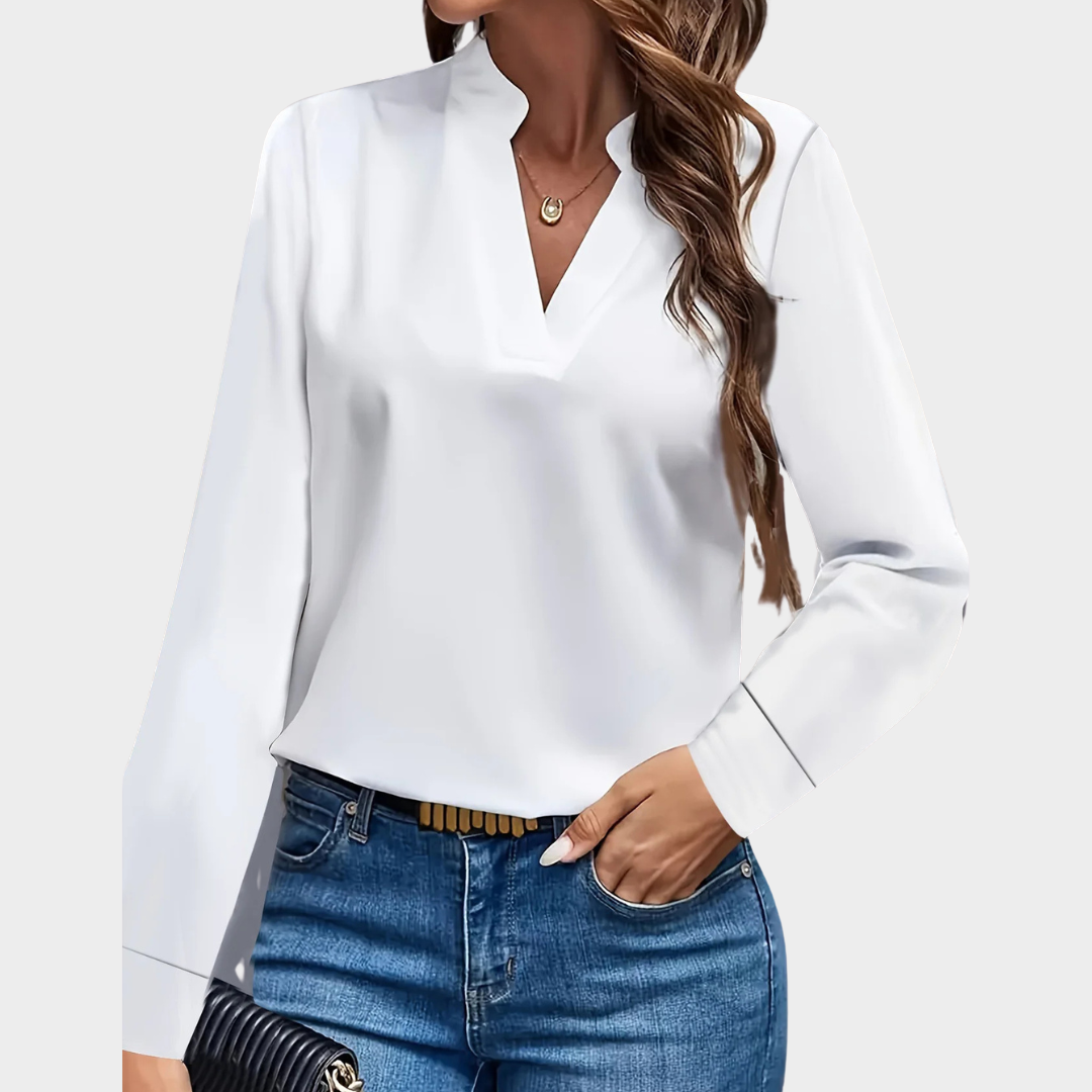 Women's Elegant Chiffon Blouse – Long Sleeve Office Shirt – Lightweight & Stylish – Multiple Colours