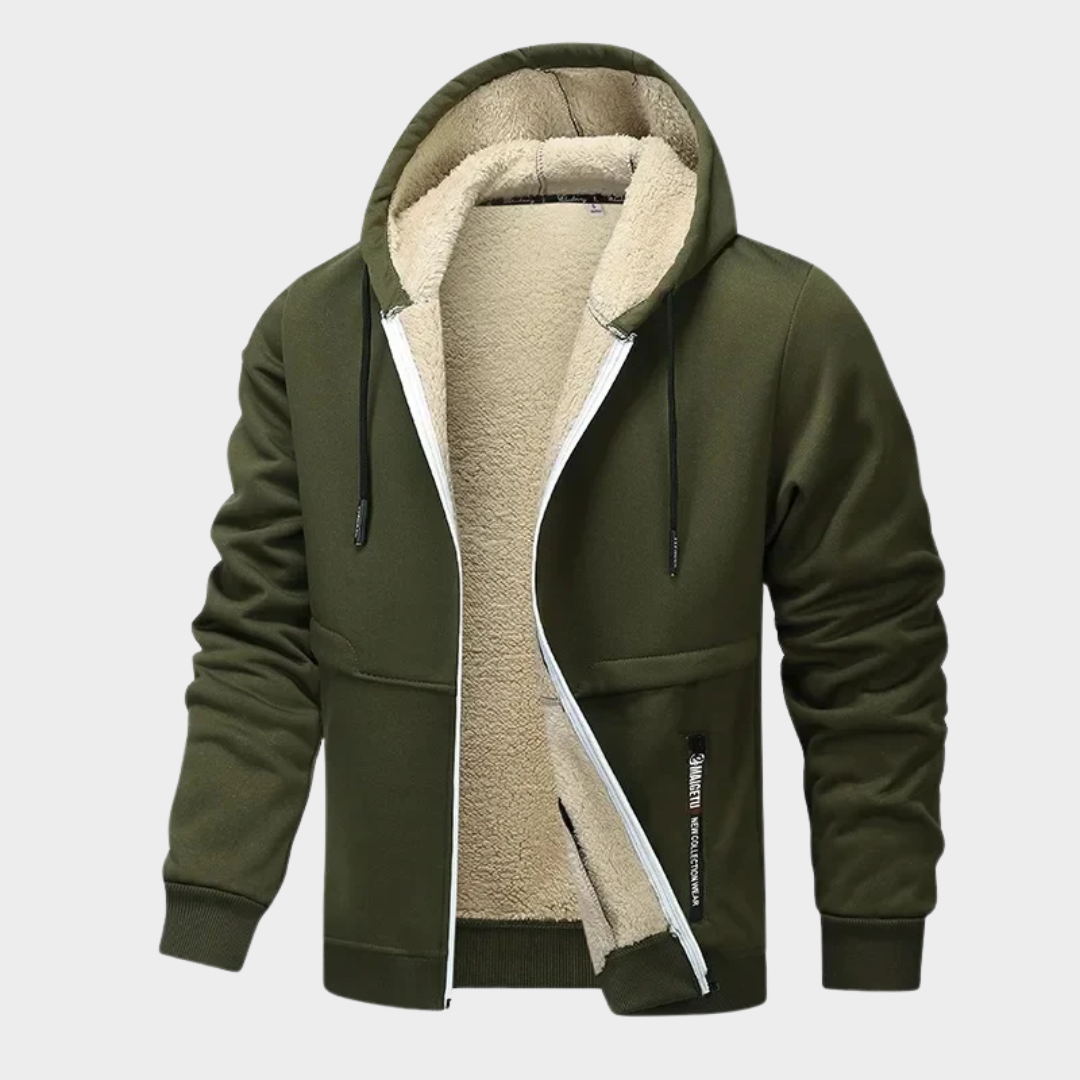 Men’s Hooded Windbreaker Jacket – Fleece Lined Casual Outdoor Zipper Coat – Multiple Colours