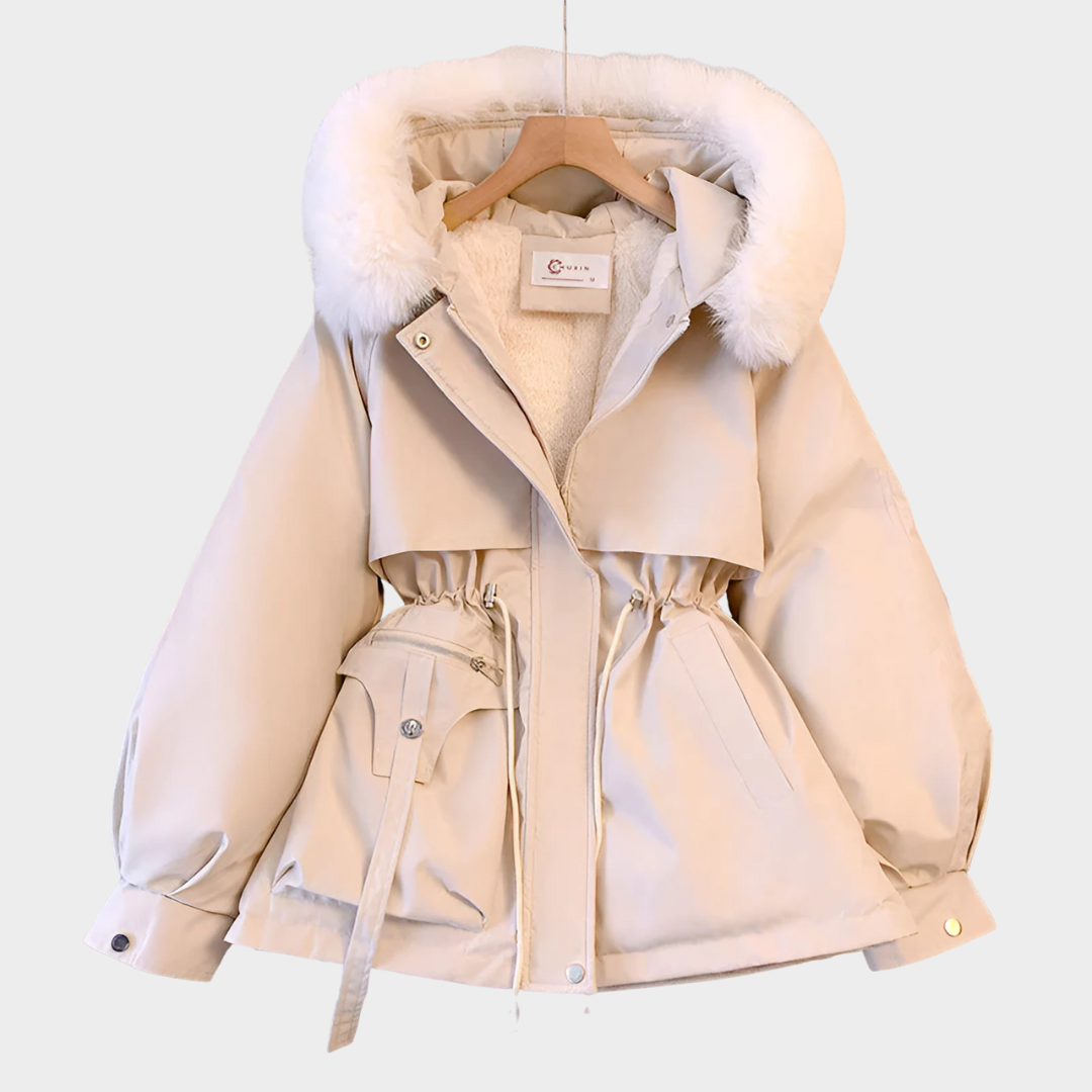 Women Parka Coat – Long Hooded Jacket with Big Fur Collar – Warm Wool Liner – Padded Snow Wear Outerwear – Multiple Colours