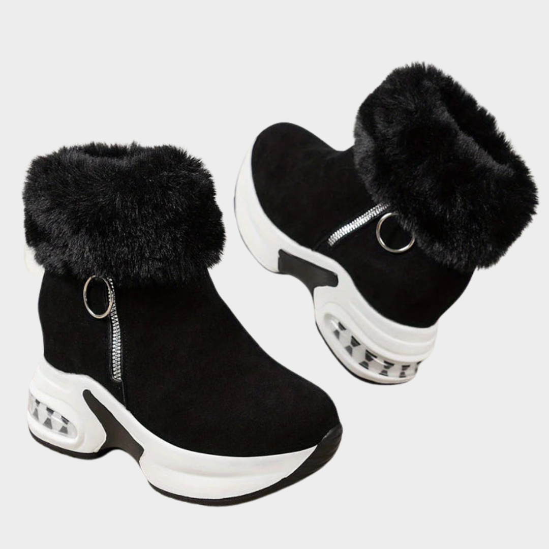 Women's Platform Snow Boots – Warm & Comfortable – Ankle-Length – Zipper Closure – Non-Slip Sole – Multiple Colours