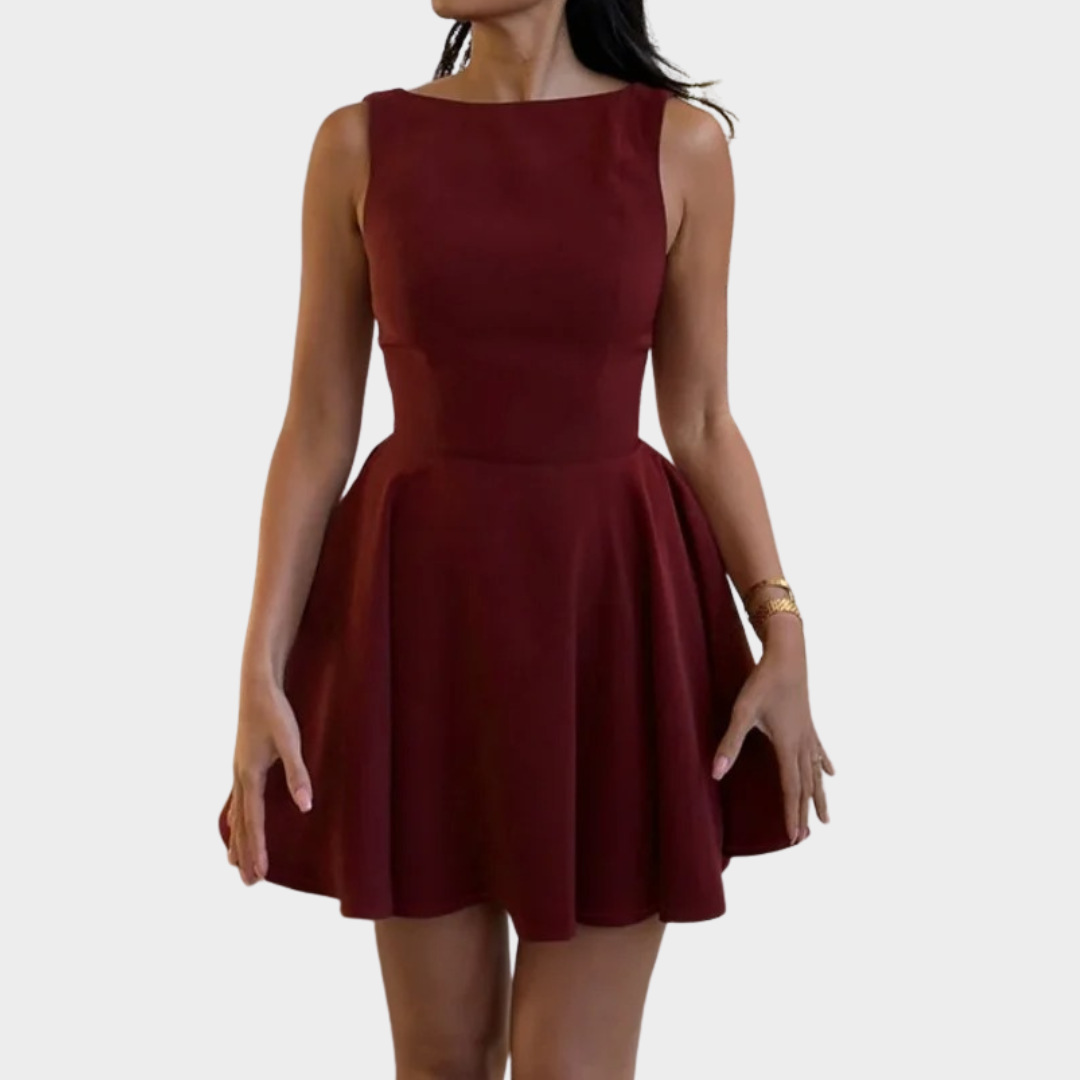 Women’s Sleeveless A-Line Mini Dress – Elegant Backless Cocktail Party Outfit with Flattering Fit – Multiple Colours