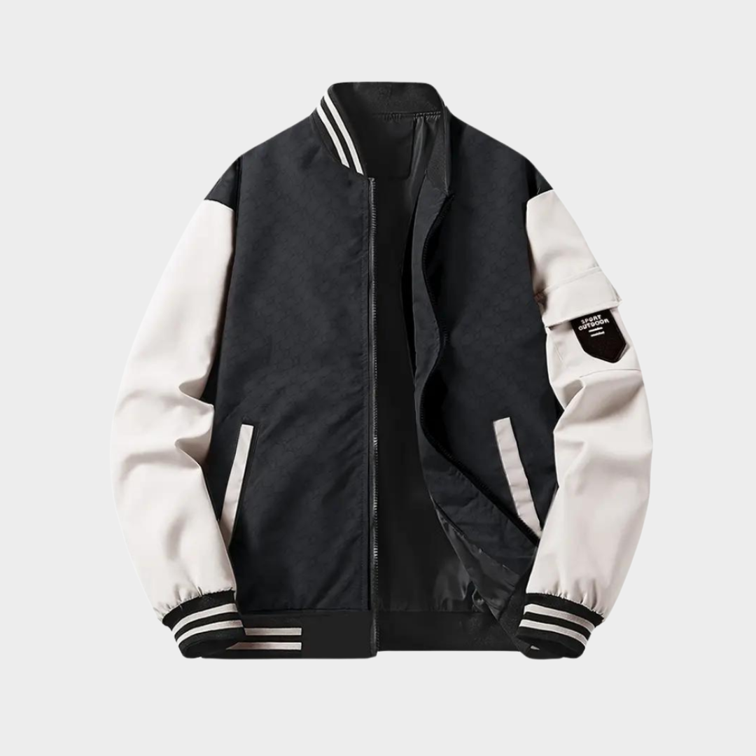 Men's Slim Fit Baseball Jacket – Casual Windproof Bomber Coat – High-Quality Stitching – Multiple Colours