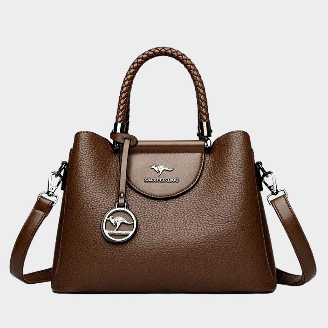 Women Handbag – PU Leather Tote Bag with Braided Handle and 3-Layer Structure – Multiple Colours
