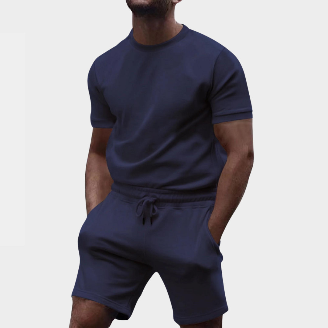 Men's Sportswear Set - Quick-Dry T-Shirt & Shorts - Breathable Fabric - Multiple Colours