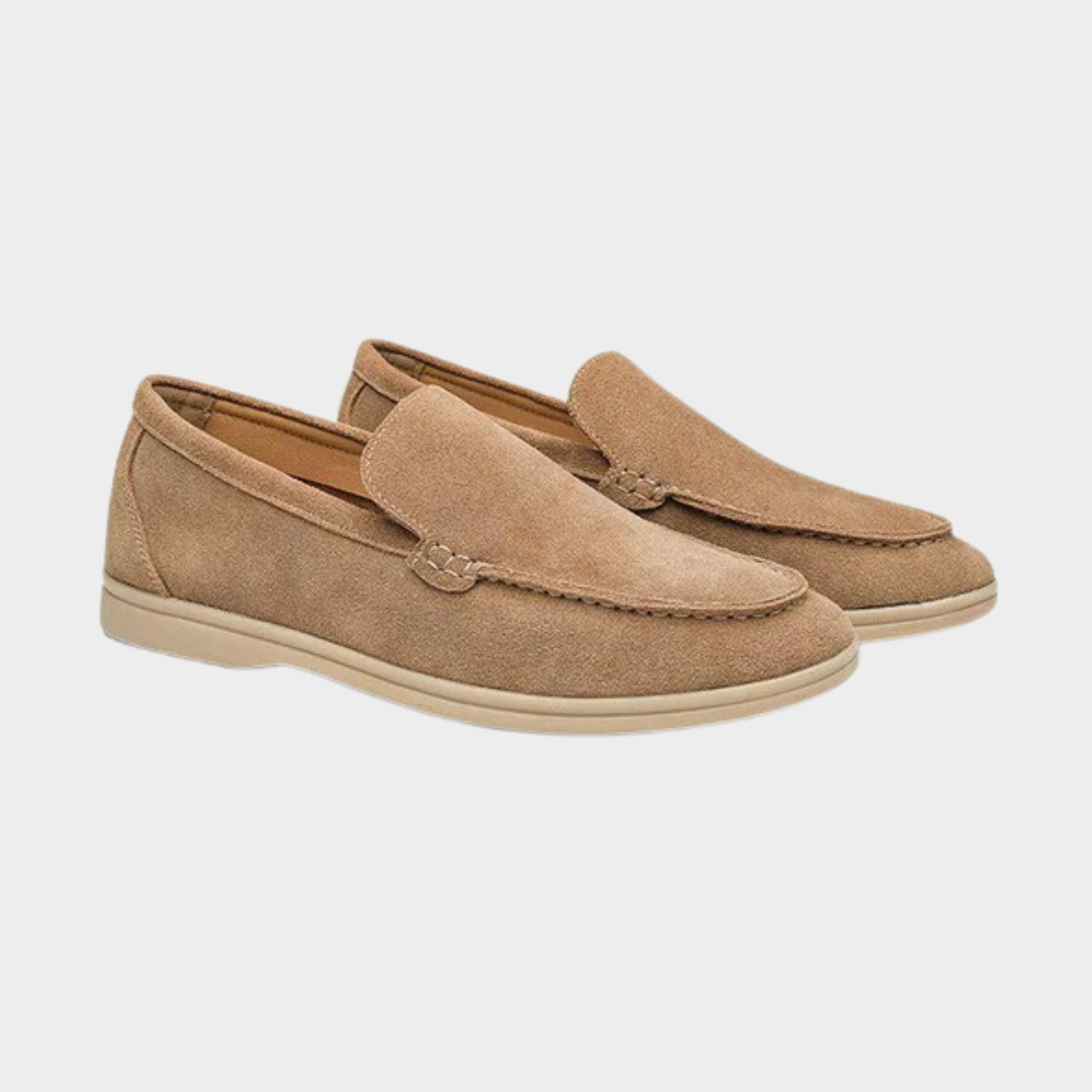 Old Money Premium Suede Loafers for Men – Classic Slip-On Shoes, Black, Caramel, Beige
