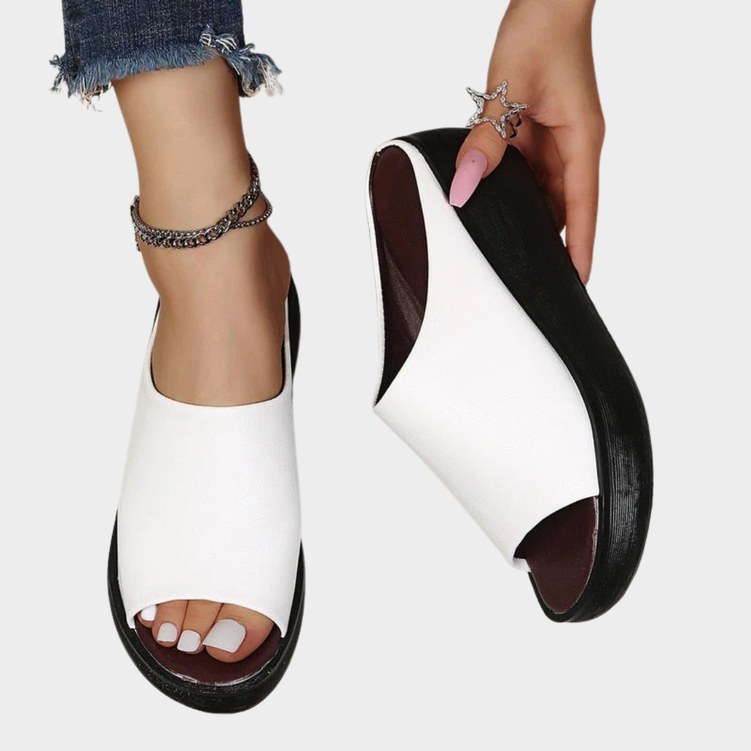 Women Retro Wedge Sandals – Fish Mouth Open Toe – Thick Bottom – High Heels – Multiple Colours