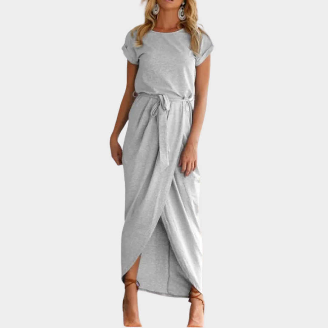 Women's Midi Dress – Adjustable Waist Belt – Elegant Fit – Soft & Comfortable – Multiple Colours
