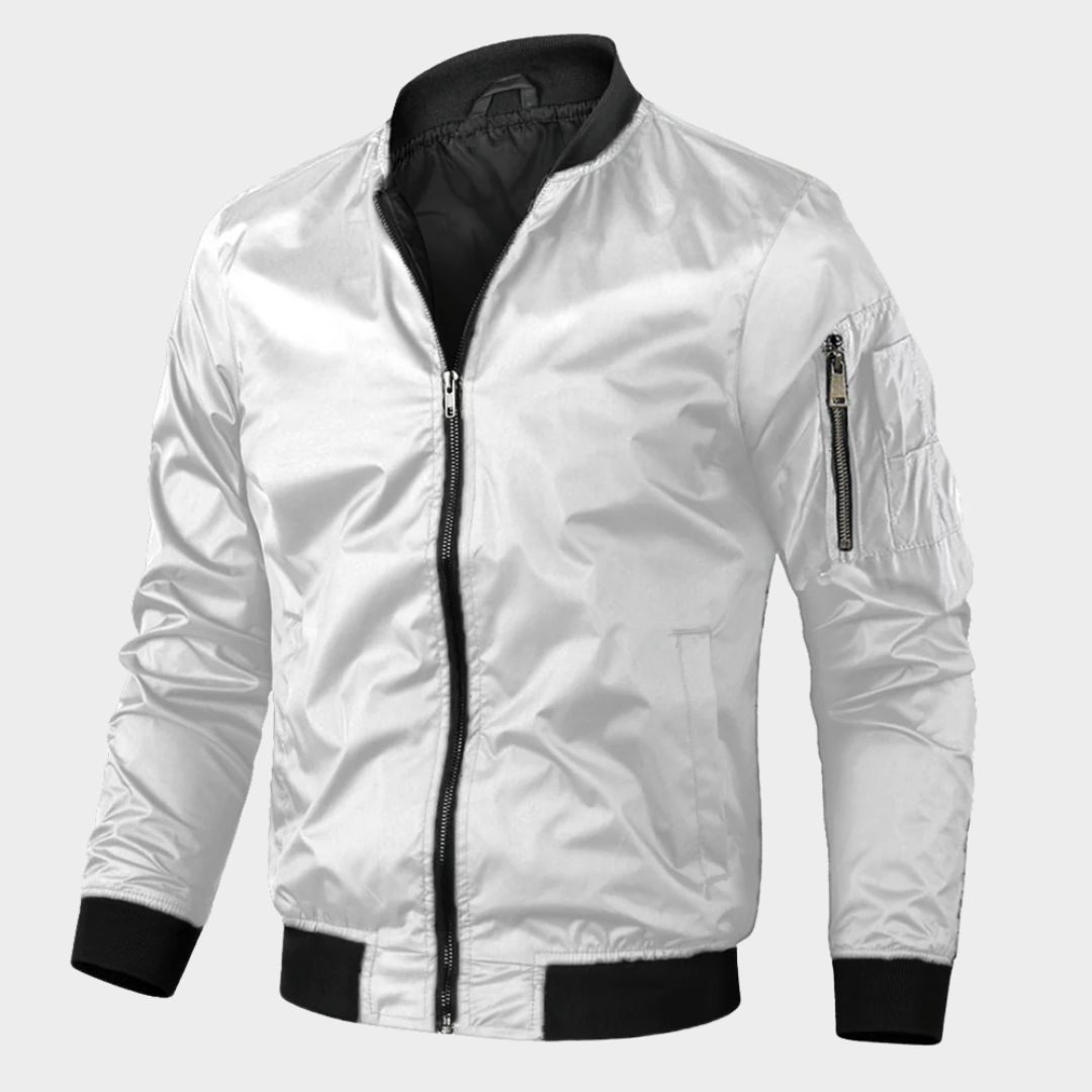 Men's Bomber Jacket – Classic Zip-Up – Ribbed Cuffs – Casual Lightweight Outerwear – Multiple Colours