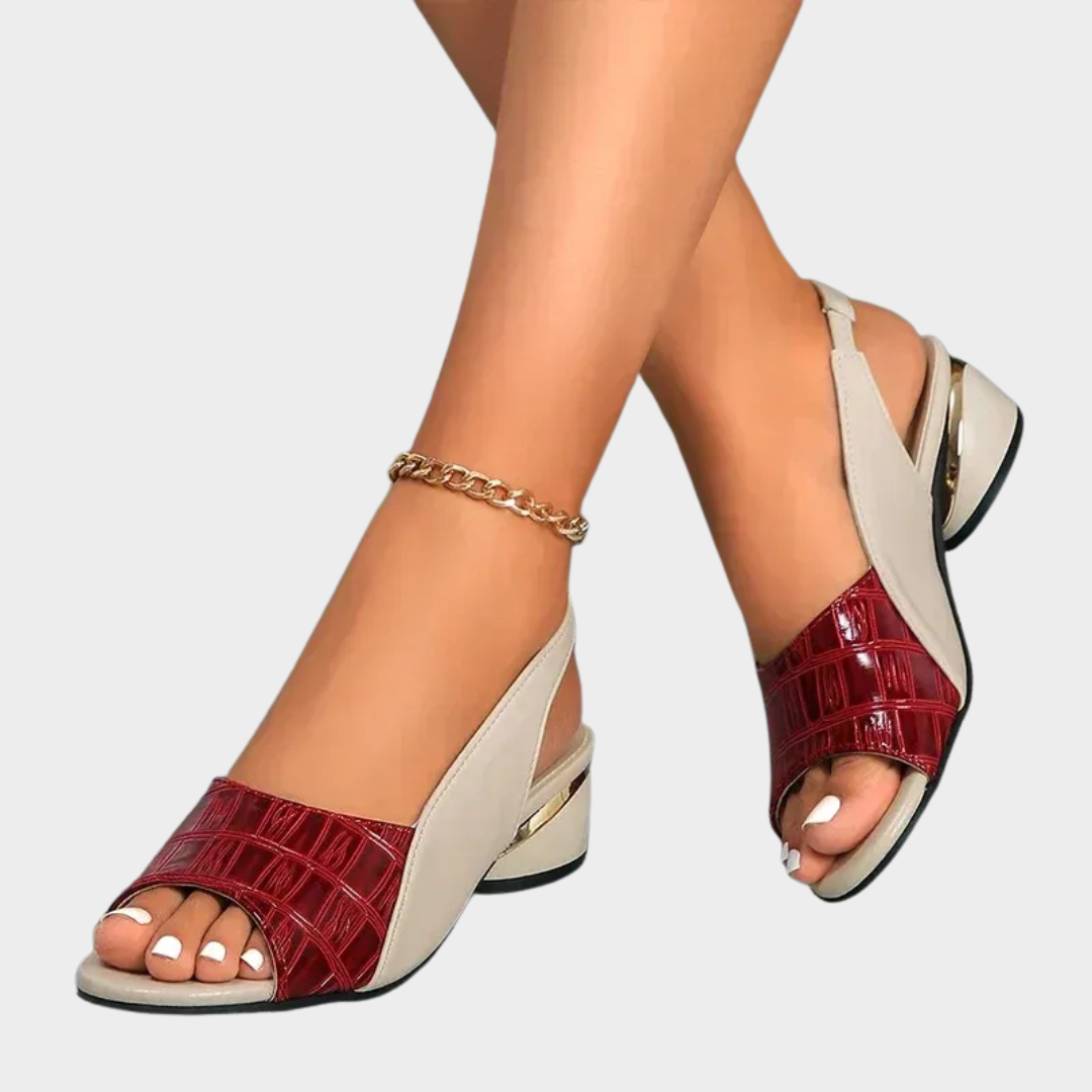Women’s Mid Heel Sandals – Chunky Open Toe Design – Dress Pumps – Classic Style – Multiple Colours