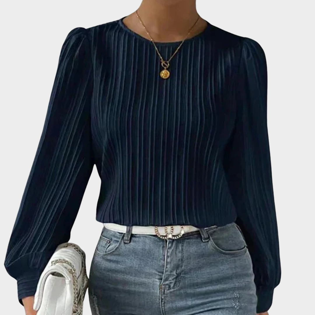 Women's Round Neck Long Sleeve Shirt – Classic Solid Colour Shirt – Casual & Office Wear – Multiple Colours