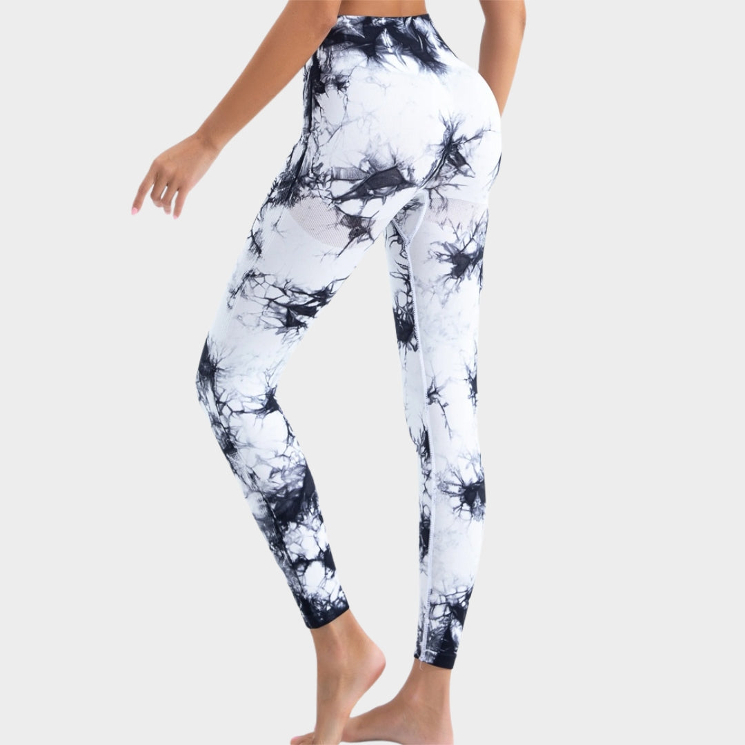 Women's Tie-Dye Seamless High-Waist Leggings - Butt-Lifting Stretch Fitness & Yoga Trousers - Multiple Colours