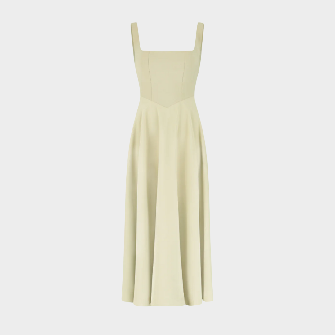 Women’s Midi Dress – Flattering Fit with Cinched Waist – Lightweight Fabric – Feminine Silhouette for Casual to Formal Wear – Multiple Colours